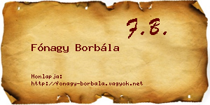 Fónagy Borbála névjegykártya