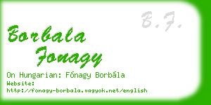 borbala fonagy business card