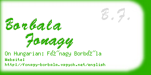 borbala fonagy business card